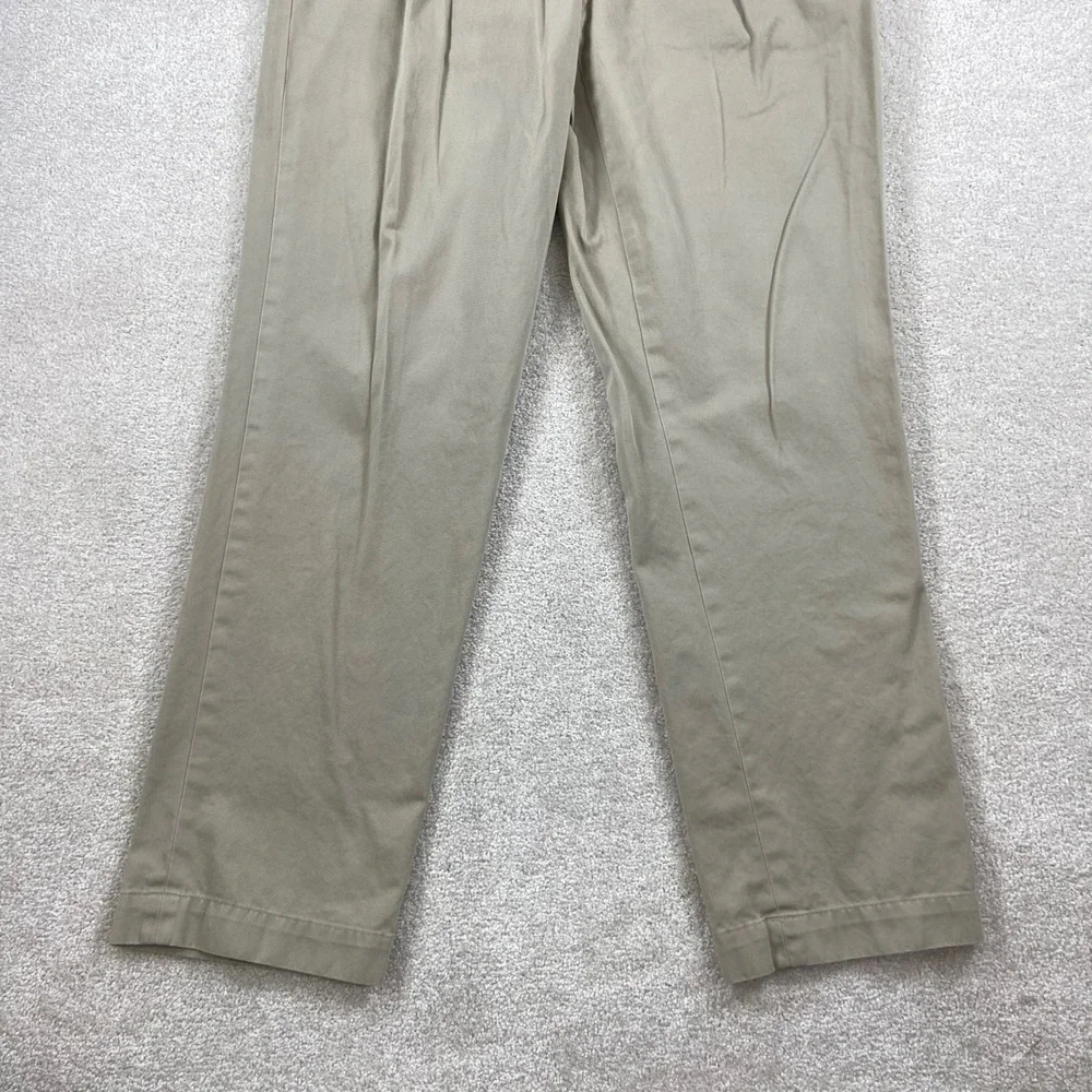 Vintage Polo Ralph Lauren Andrew Pant Mens 34x34 Tan Double Pleated Cotton Chino